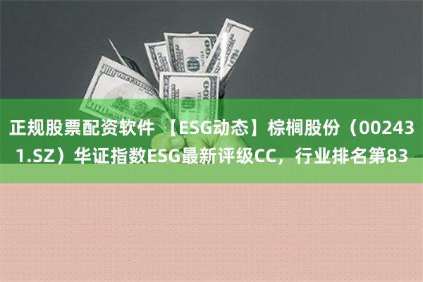 正规股票配资软件 【ESG动态】棕榈股份（002431.SZ）华证指数ESG最新评级CC，行业排名第83